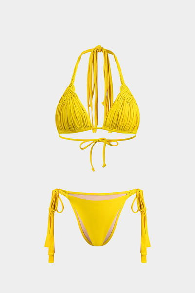 Buruşuk Bağcıklı Askılı Bikini Takımı - JUNETTI®
