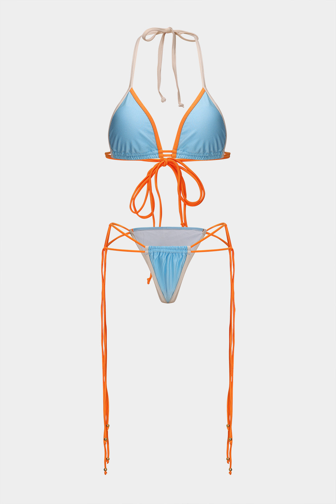 Kontrast Büzgülü Bağlamalı Bikini Takımı - JUNETTI®