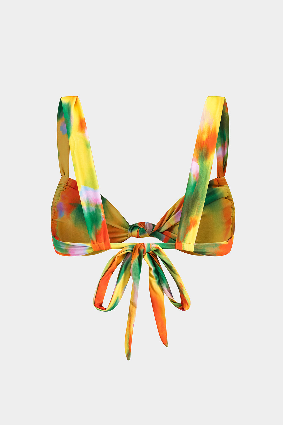 Tie Dye Desenli Büzgülü Dönme Kırma Bağlamalı Bikini Takımı - JUNETTI®