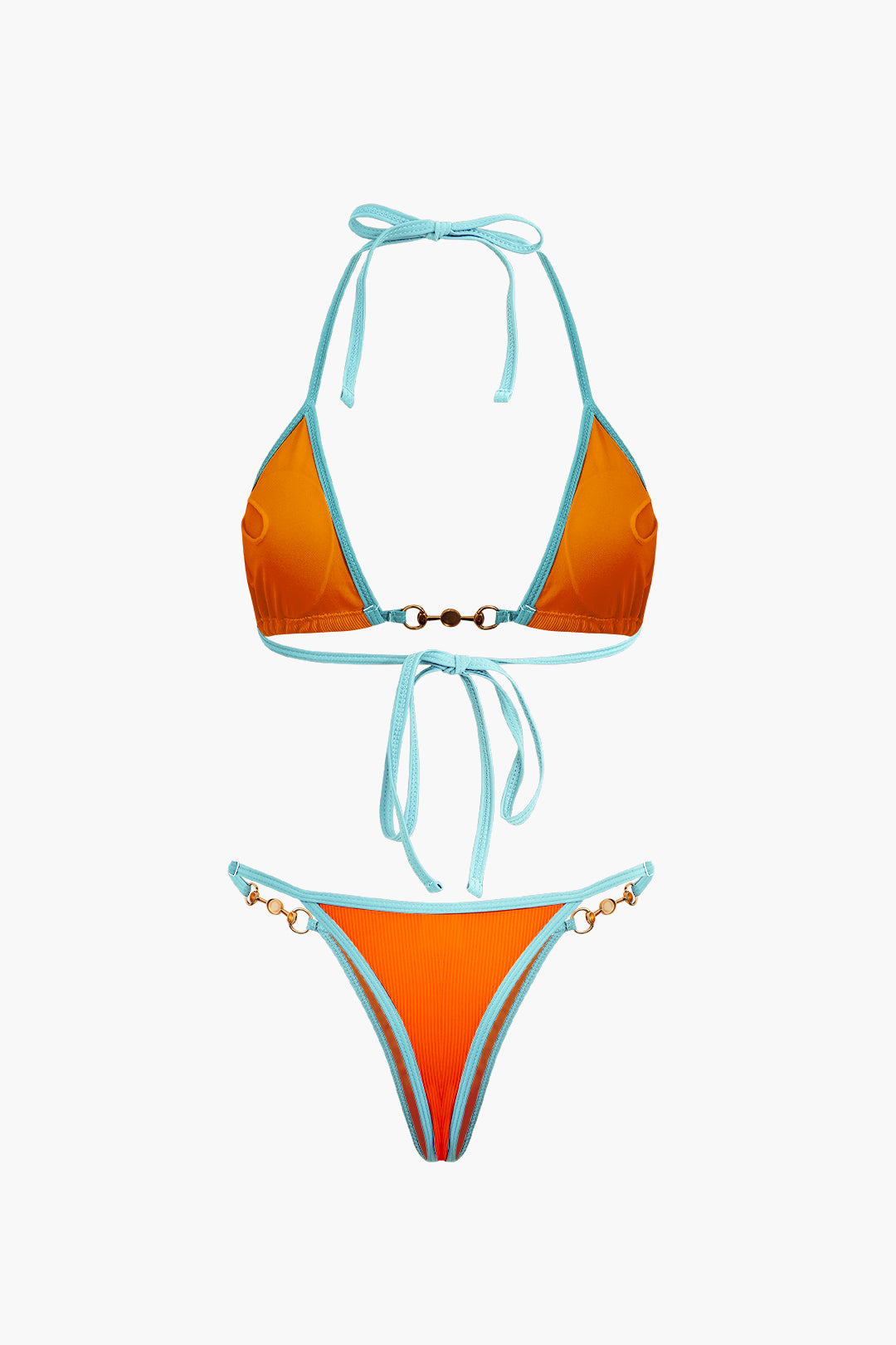 İnci Detaylı Halter Yaka 2 Parça Bikini Takımı - JUNETTI®