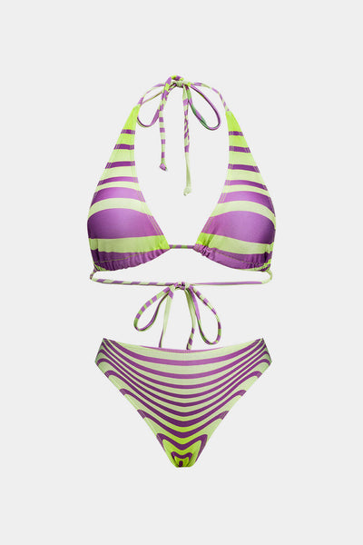 Renk Bloklu Bağcıklı Bikini Takımı - JUNETTI®