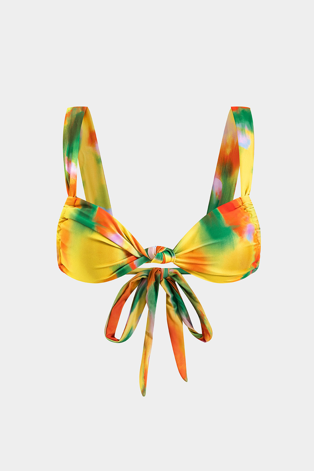Tie Dye Desenli Büzgülü Dönme Kırma Bağlamalı Bikini Takımı - JUNETTI®