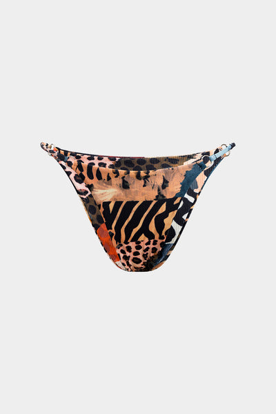 Leopar Desenli Bağcıklı Sırtı Açık Bikini Takımı - JUNETTI®