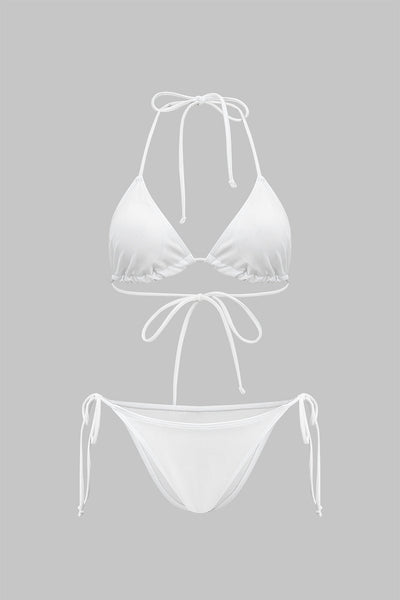 Bağlamalı Bikini ve Kollu Elbise 3'lü Set - JUNETTI®