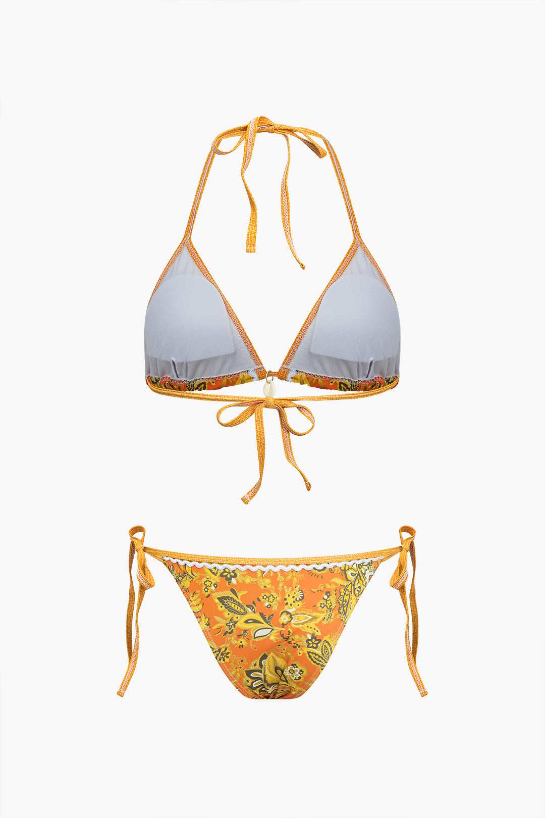 Retro Baskılı Halter Bikini Takımı - JUNETTI®