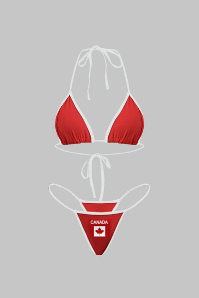 Nakışlı Kontrast Bikini Takımı - JUNETTI®