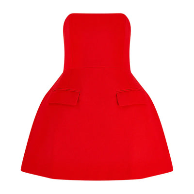 Strapless Elbise | Beyaz