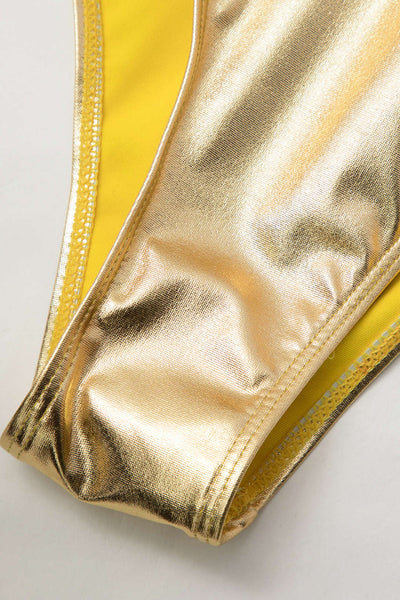 Tummy Control Metalik Yuvarlak Yaka Tek Parça Mayo - JUNETTI®