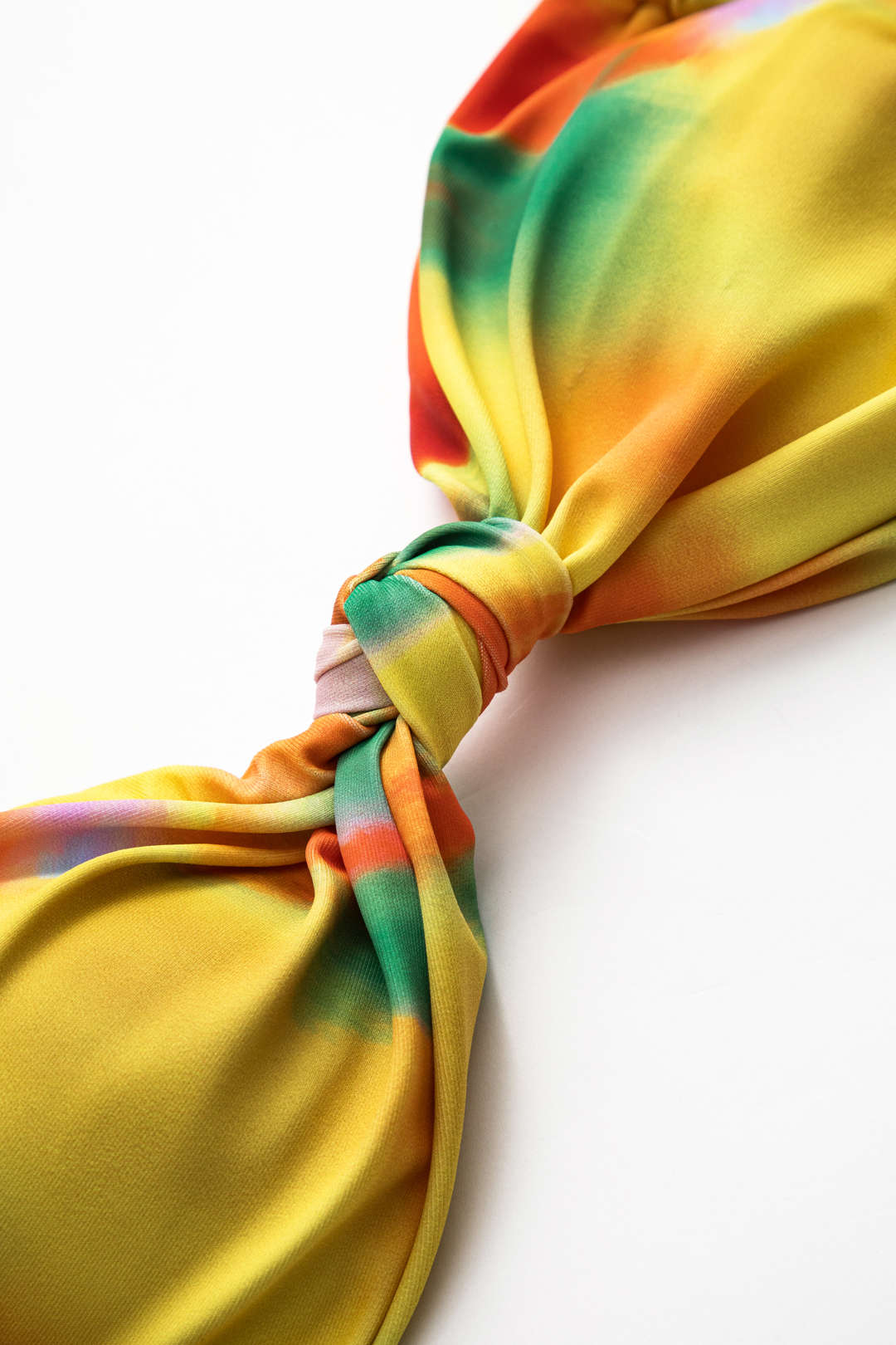 Tie Dye Desenli Büzgülü Dönme Kırma Bağlamalı Bikini Takımı - JUNETTI®