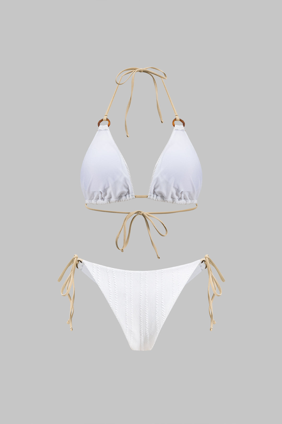 Kontrast Bağcıklı Sırtı Açık Bikini Takımı - JUNETTI®