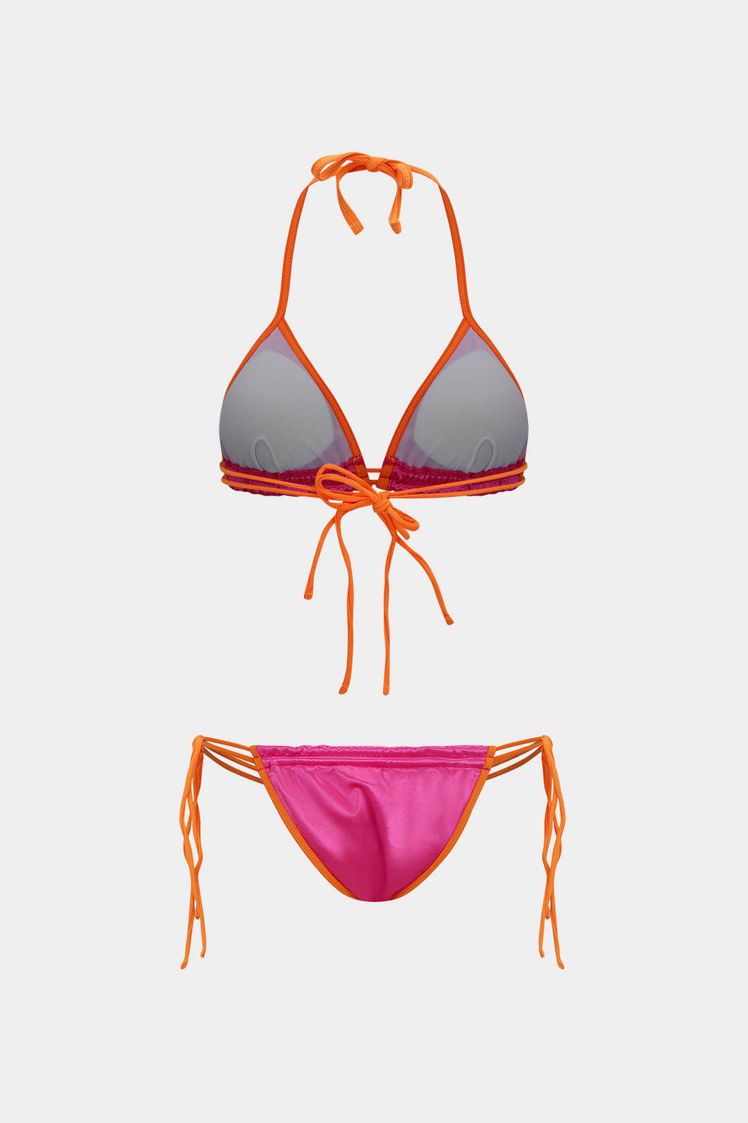 Kontrast Bağlamalı Sırt Dekolteli Bikini Takımı - JUNETTI®