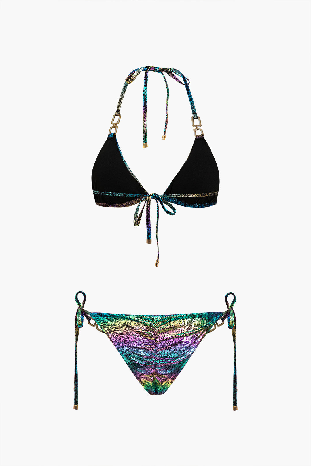 Ombre Taşlı Bağlamalı Sırtı Açık Bikini Takımı - JUNETTI®