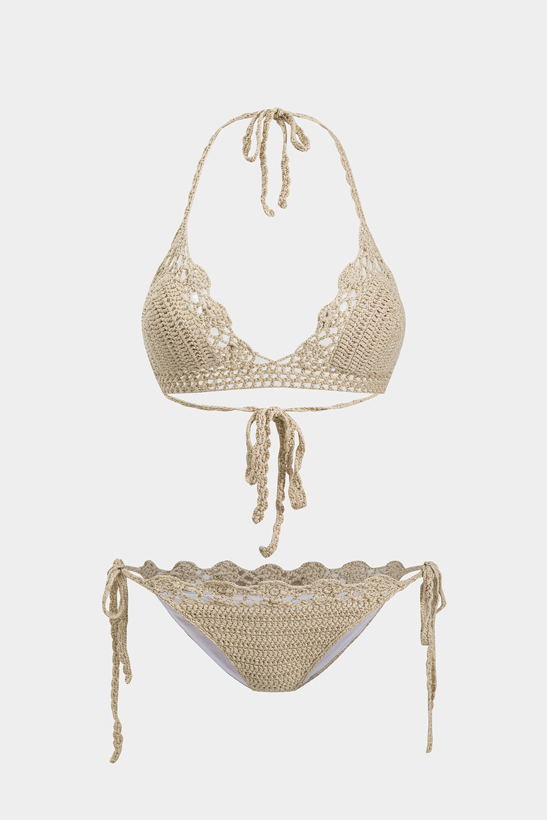 Örgü Bağlamalı Kesik Bikini Takımı - JUNETTI®