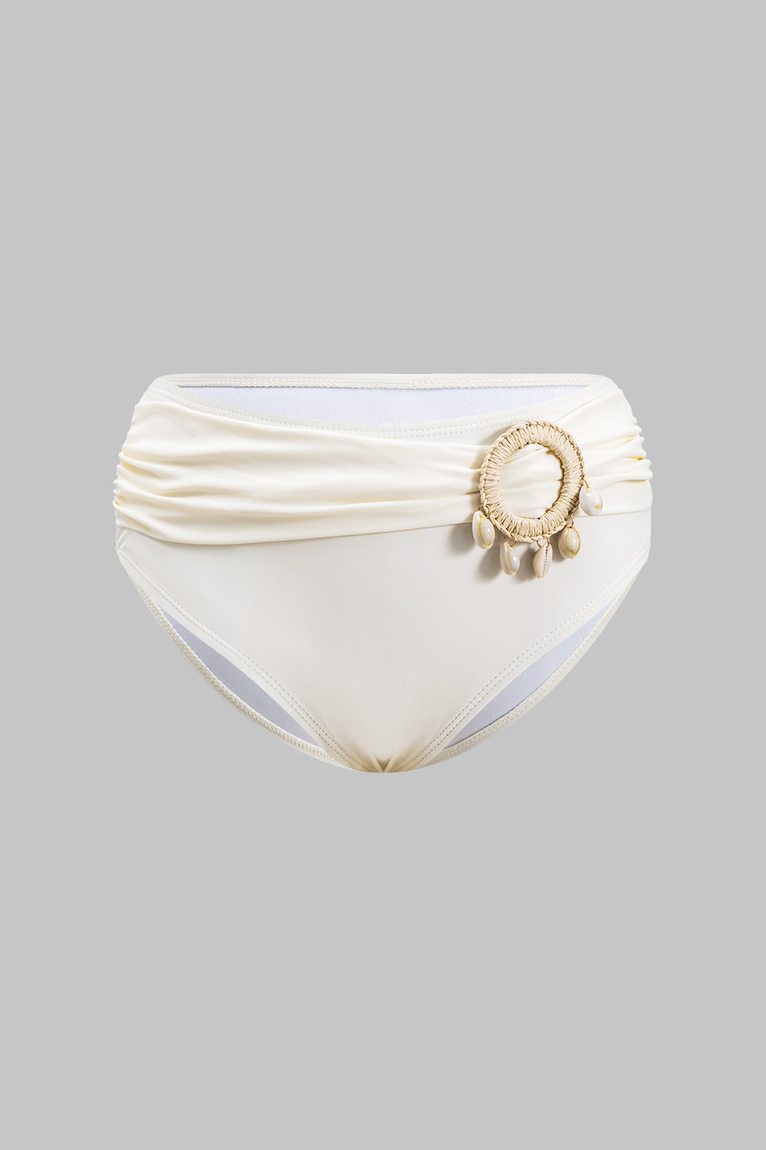 Kontrast Kabuk Dekorlu Kırışık Bikini Takımı - JUNETTI®