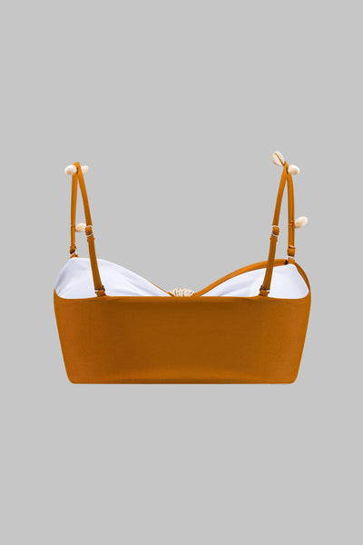 Kontrast Kabuk Dekorlu Kırışık Bikini Takımı - JUNETTI®