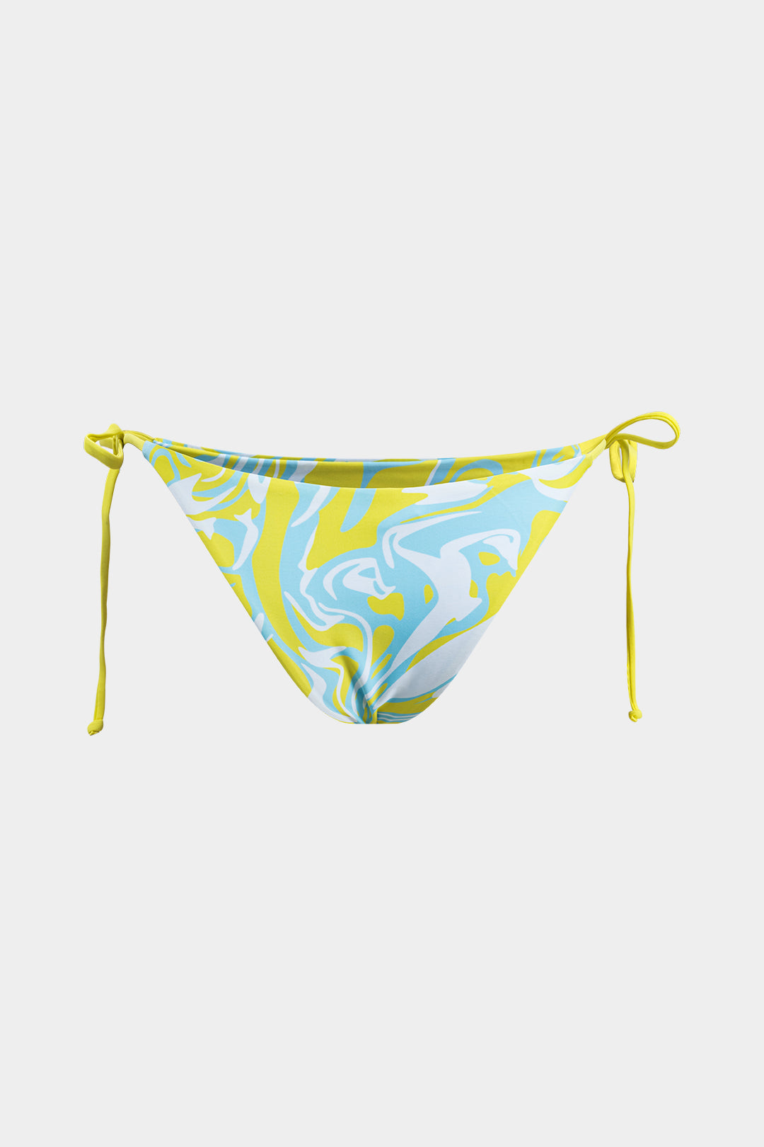 Kontrast Soyut Baskılı File Büzgülü Bağlamalı Sırtı Açık Bikini ve Bağlama Düğümü Örtü Seti - JUNETTI®