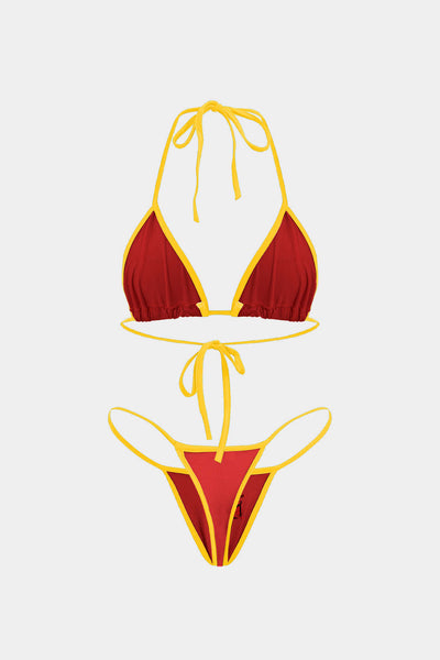Nakışlı Kontrast Bikini Takımı - JUNETTI®