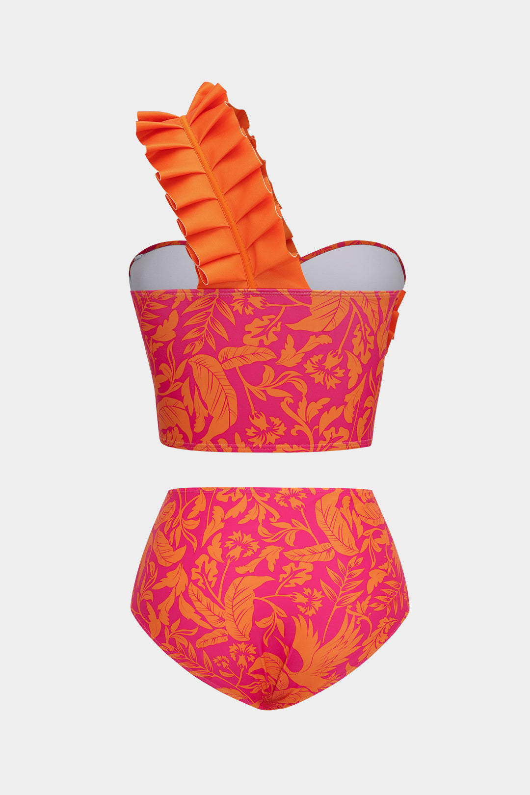 Yaprak Desenli Volanlı Büstiyer Bikini Takımı - JUNETTI®