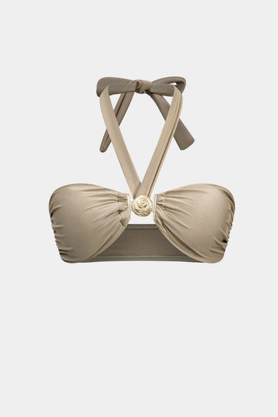 Metalik Büzgülü Bağlamalı Bikini Takımı - JUNETTI®