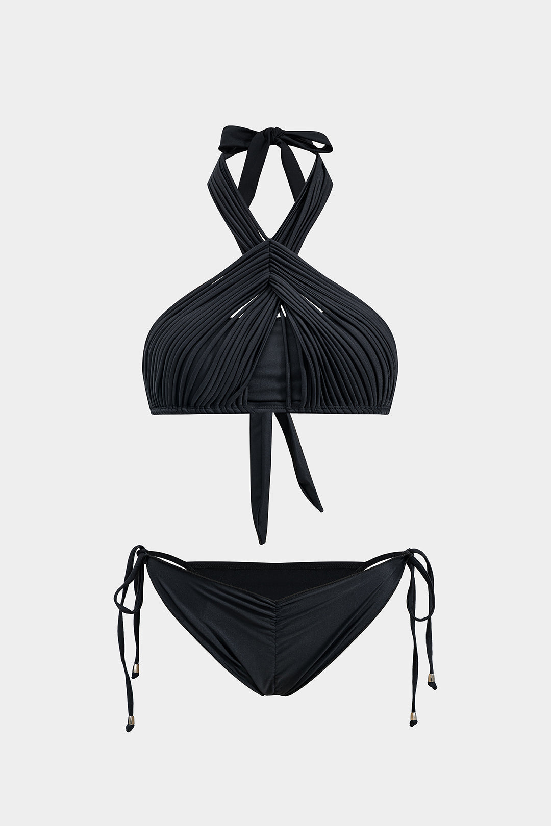 Büzgülü Bağlamalı Sırt Dekolteli İki Parça Bikini Takımı - JUNETTI®