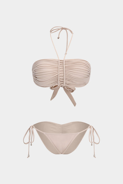 Büzgülü Bağlamalı Sırt Dekolteli Bikini Takımı - JUNETTI®