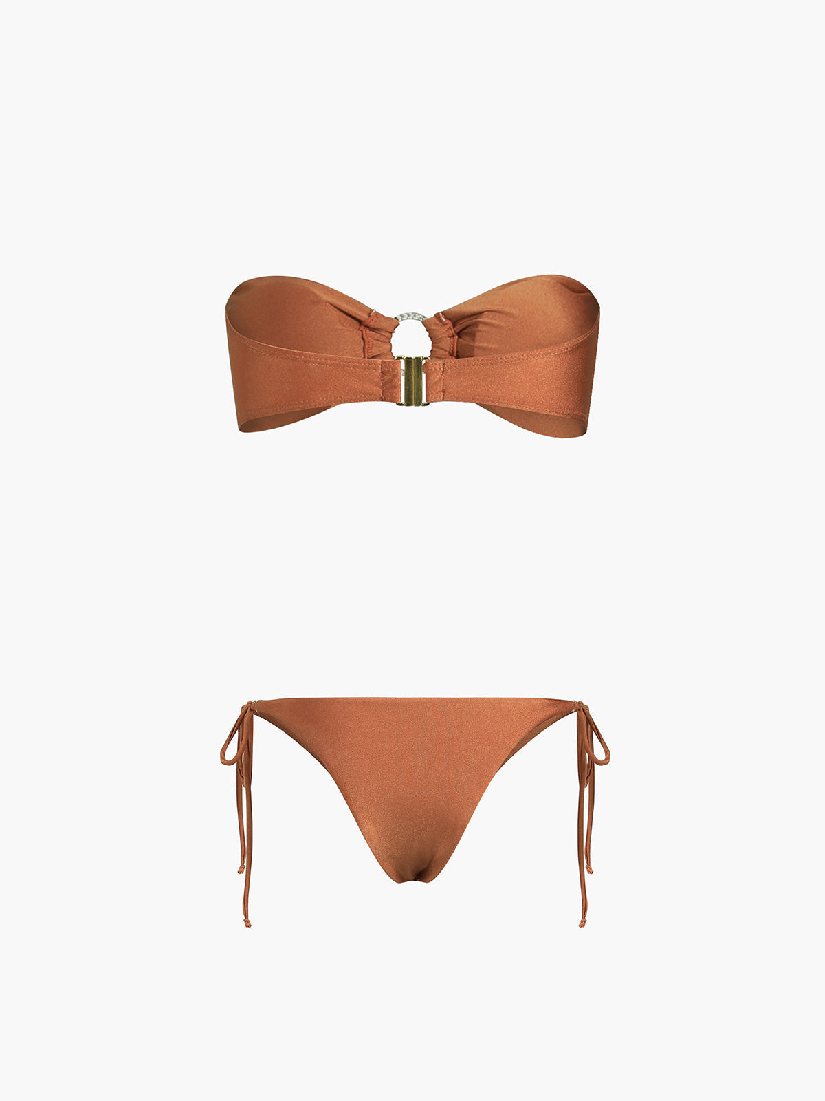 Kakao Çekirdeği Desenli İki Parça Bikini Takımı - JUNETTI®