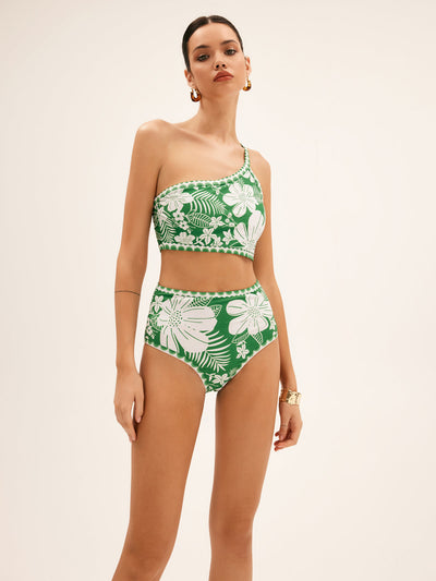 Tek Omuz Çiçek Desenli Bikini Takımı - JUNETTI®