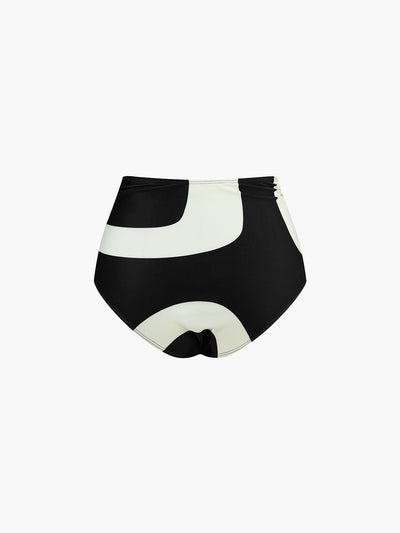 İki Renkli Asimetrik Yaka Bikini Takımı - JUNETTI®
