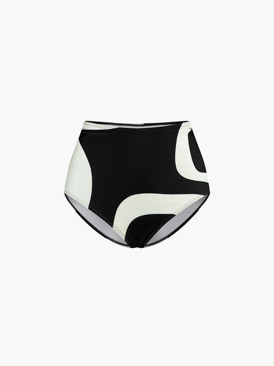 İki Renkli Asimetrik Yaka Bikini Takımı - JUNETTI®