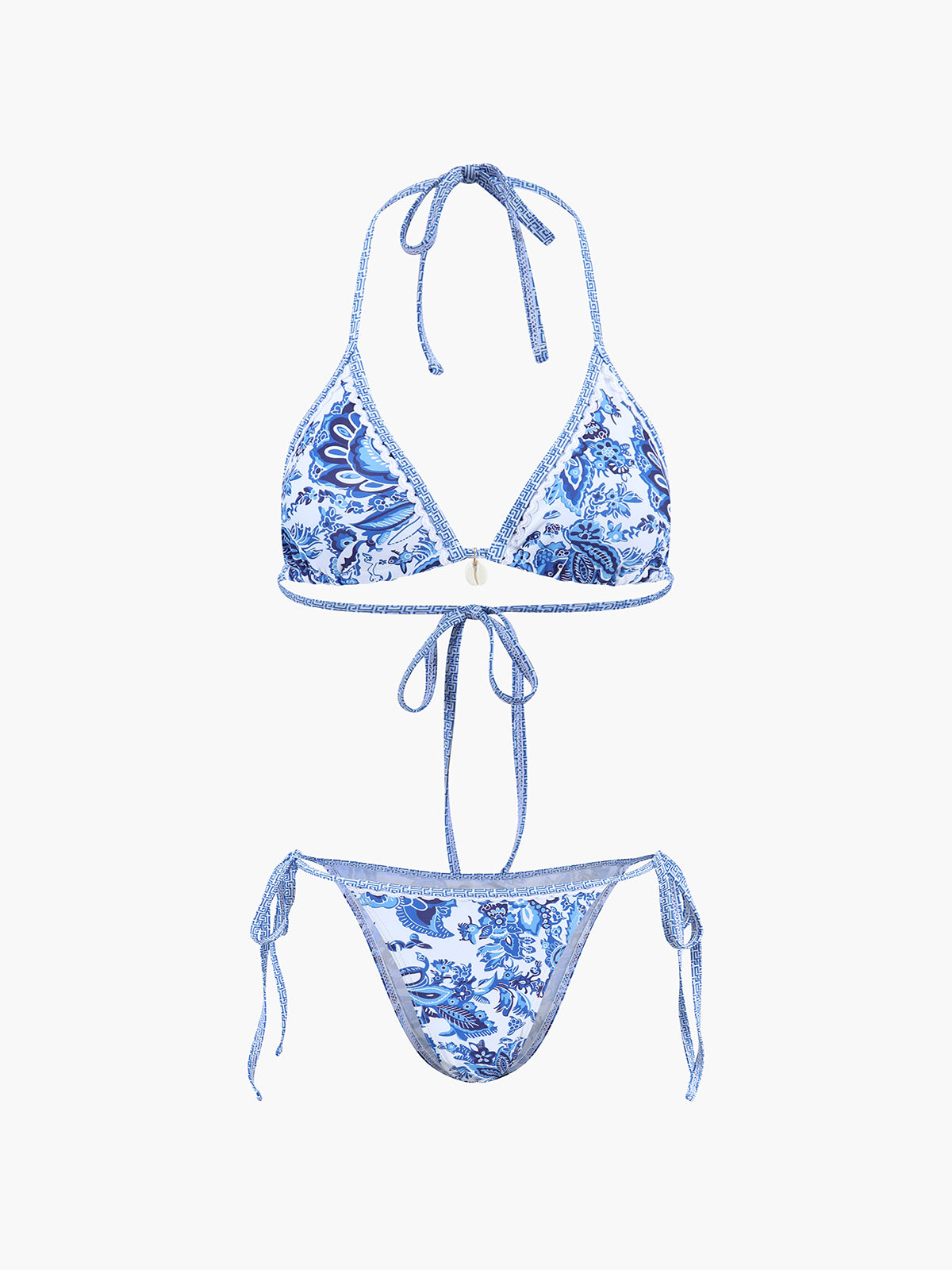 Desenli Halter Bağlamalı Bikini Takımı - JUNETTI®