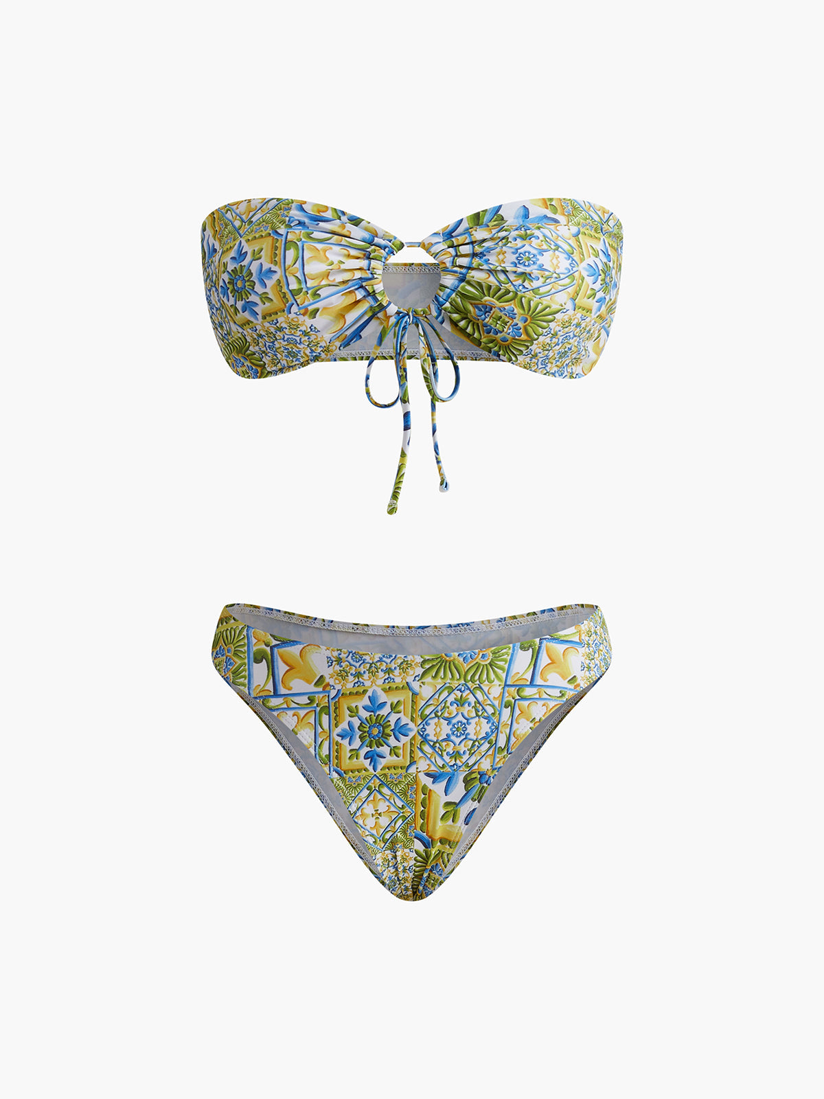 Askısız Desenli Bağlamalı Bikini Takımı - JUNETTI®