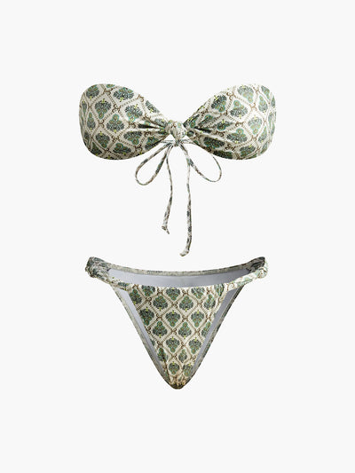 Desenli Straplez Bikini Takımı - JUNETTI®