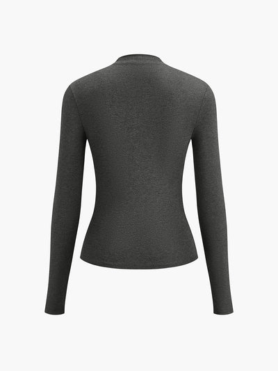 V Yaka Bodycon Jersey Tişört