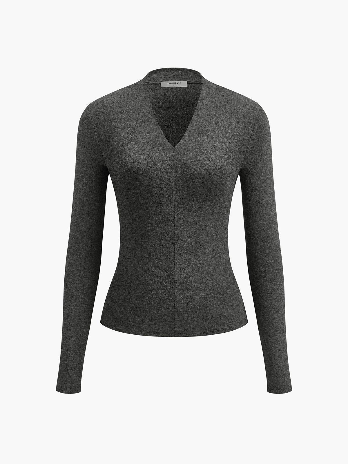 V Yaka Bodycon Jersey Tişört