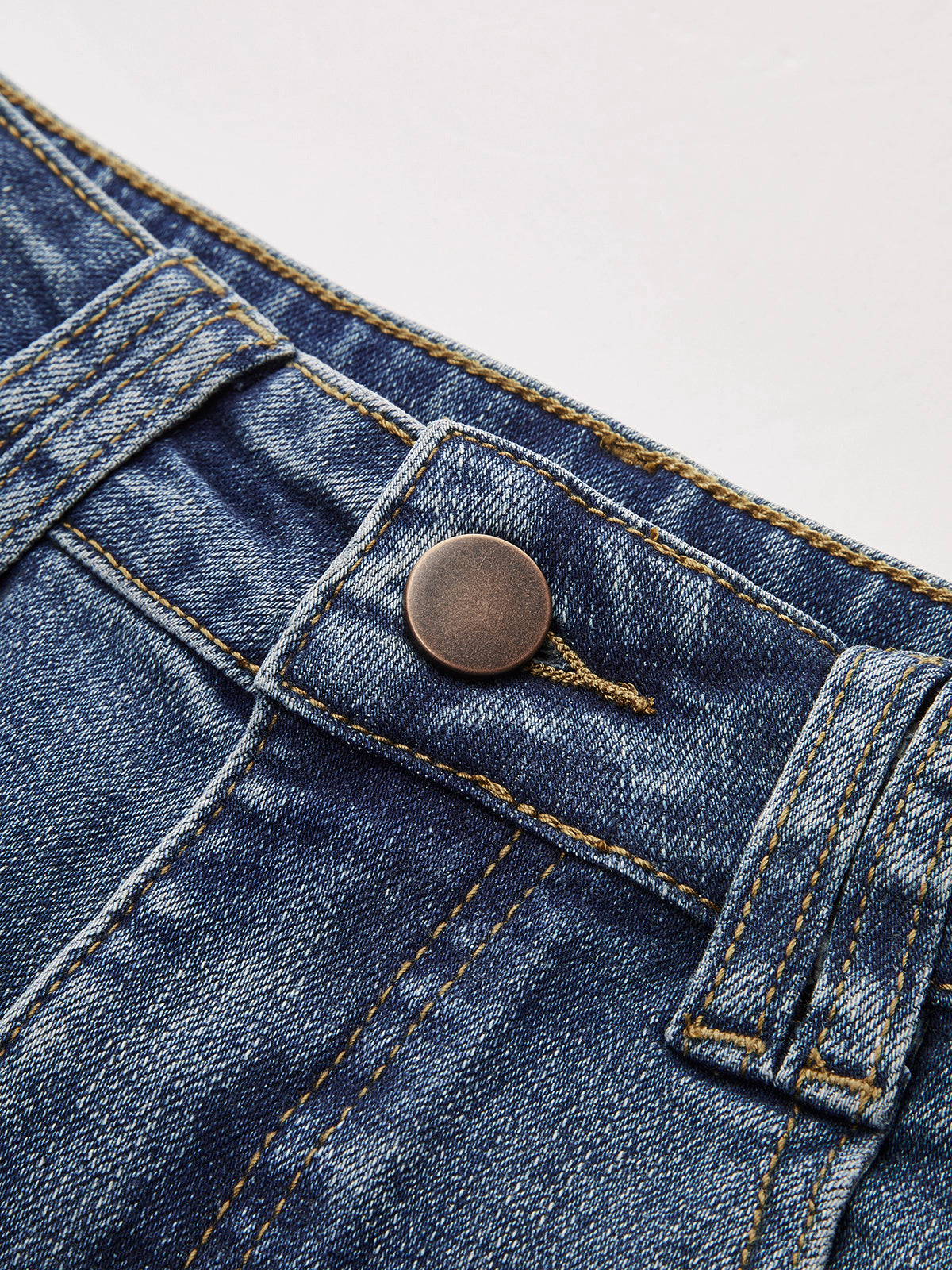 Bel dikişsiz Orta Bel Bootcut Denim Kot Pantolon
