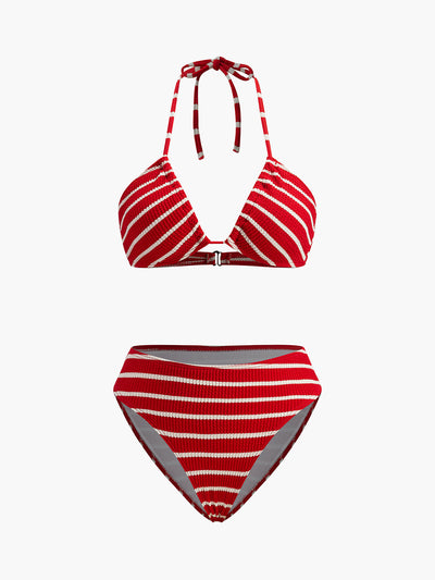 Çizgili Bikini ve Şort - JUNETTI®