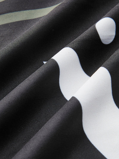 Halter Yaka Geometrik Desenli Mayo - JUNETTI®