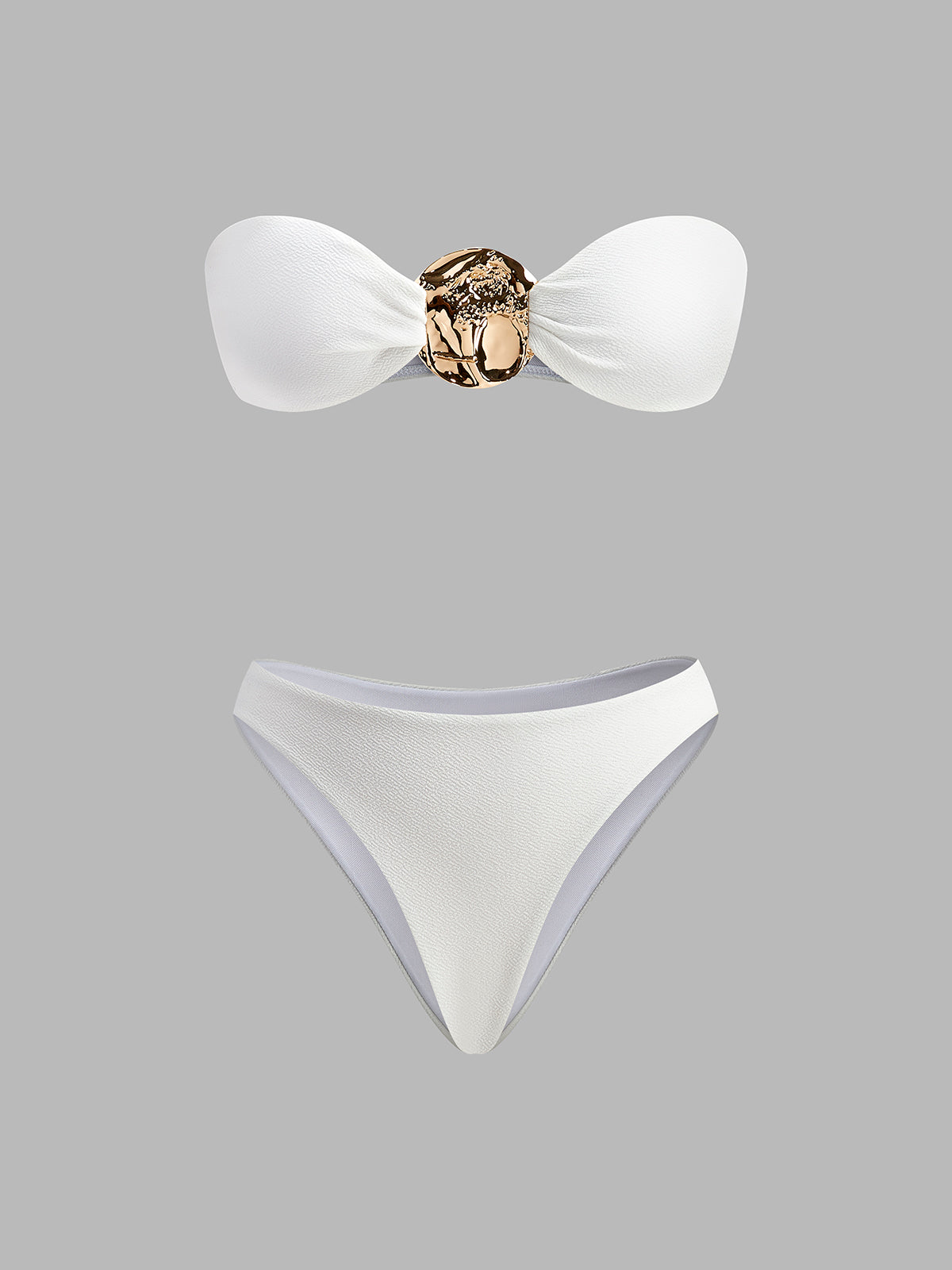 Altın Detaylı Plaj Üstlü Bikini Takımı - JUNETTI®