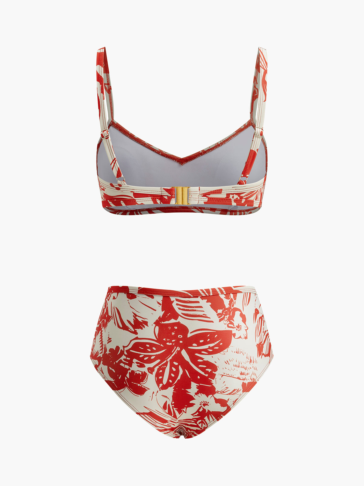 Tropikal Desenli Metal Tokalı Bikini Takımı - JUNETTI®