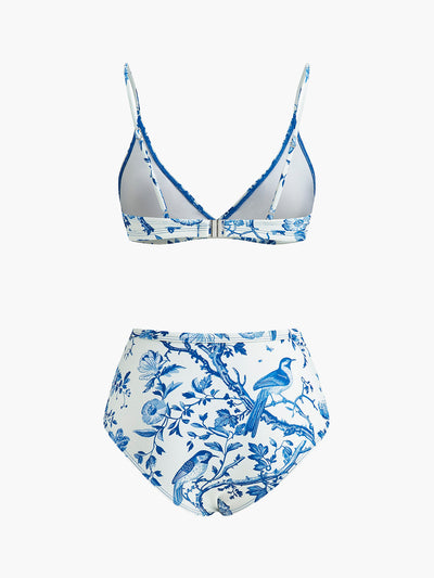 Desenli Yüksek Bel Bikini Takımı - JUNETTI®