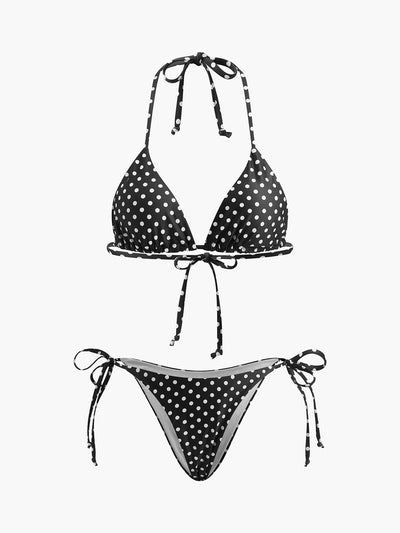 Puantiye Desenli Bağlamalı Bikini Takımı - JUNETTI®