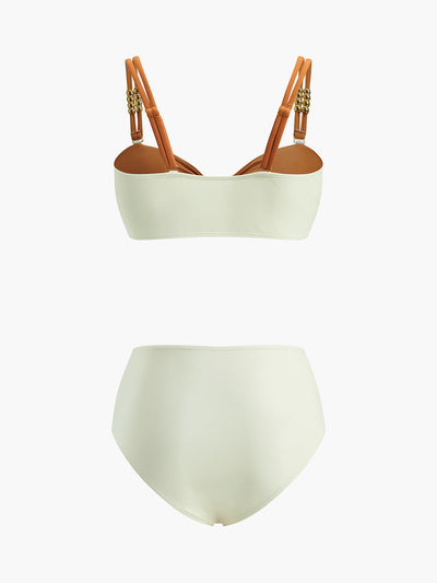 Renk Bloklu Retro Bikini Takımı - JUNETTI®