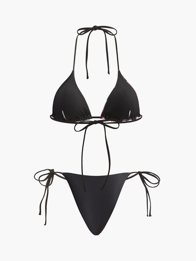 Çiçek Desenli Bikini ve File Etek Takımı - JUNETTI®