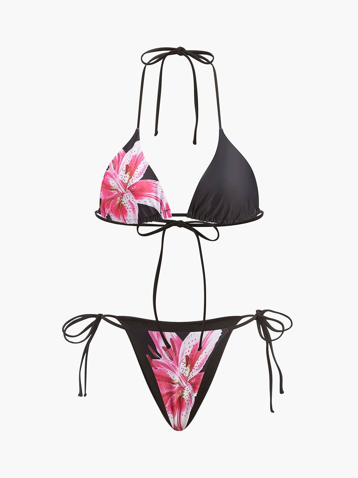 Çiçek Desenli Bikini ve File Etek Takımı - JUNETTI®