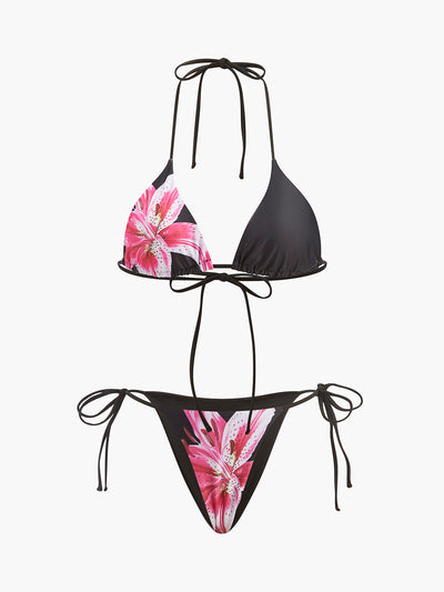 Çiçek Desenli Bikini ve File Etek Takımı - JUNETTI®