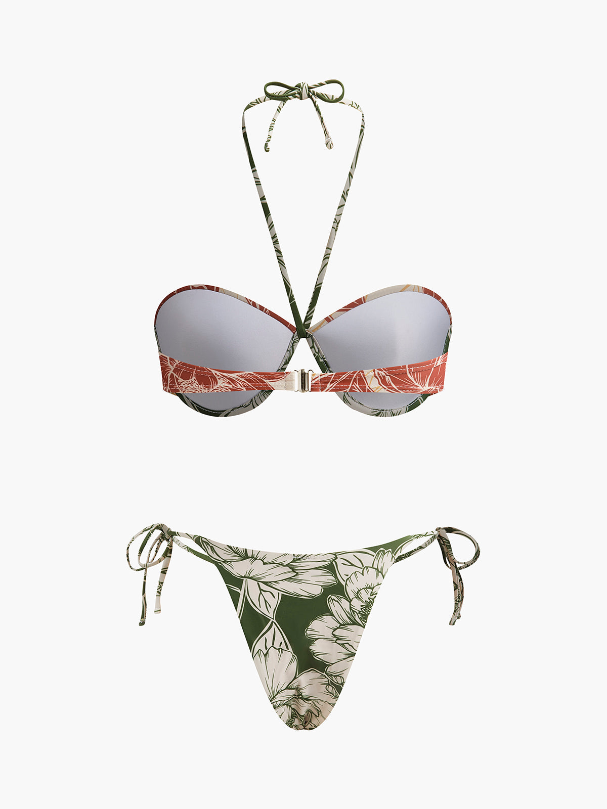 Çiçek Desenli Yan Bağlamalı Etekli Bikini Takımı - JUNETTI®