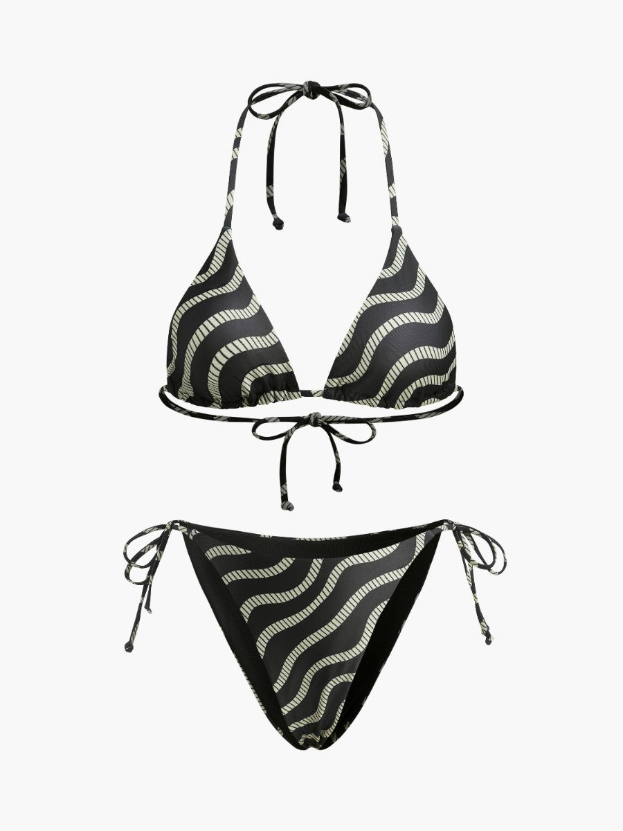 Dalga Desenli Üçgen Bikini Takımı - JUNETTI®