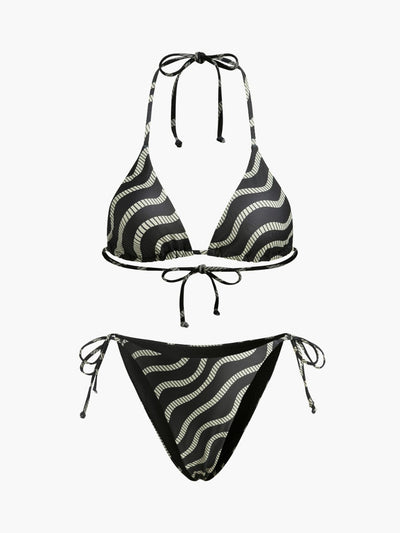 Dalga Desenli Üçgen Bikini Takımı - JUNETTI®