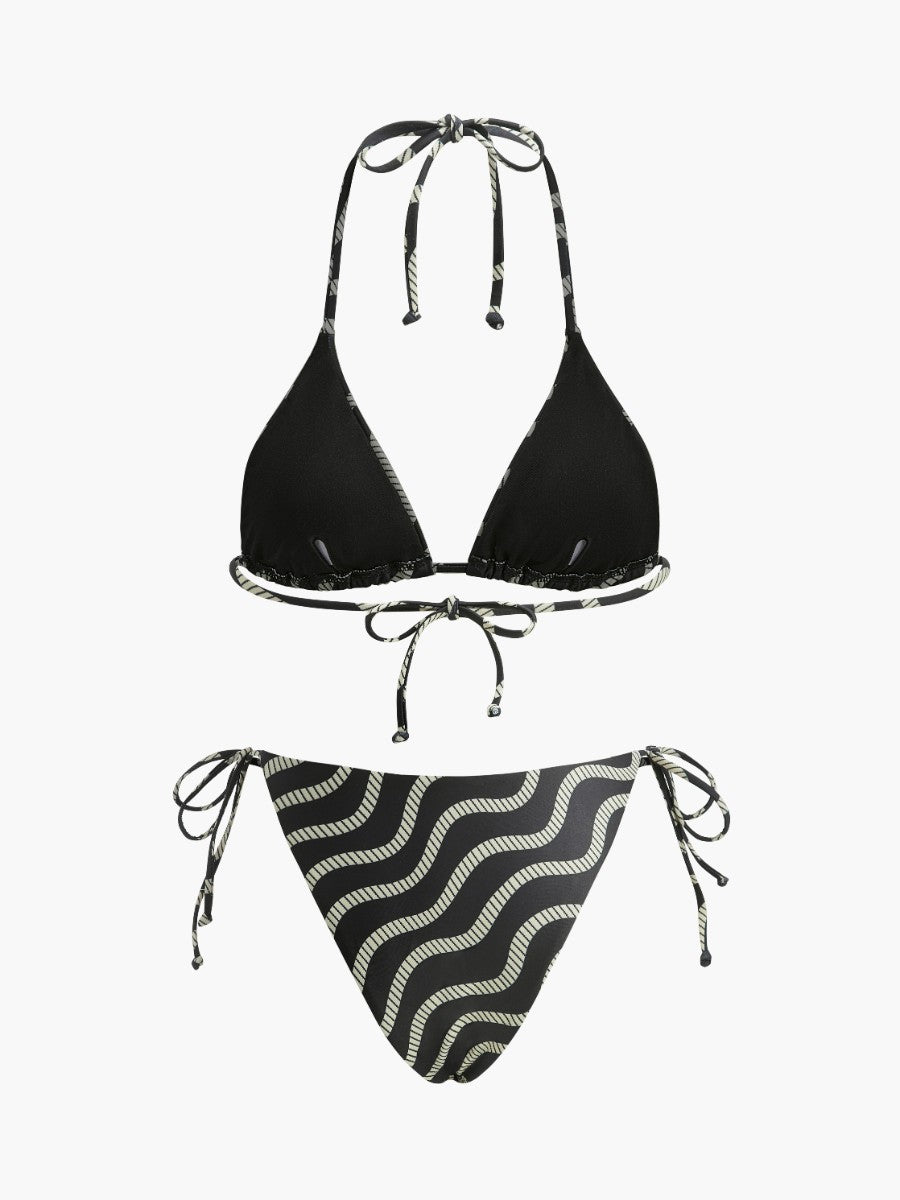 Dalga Desenli Üçgen Bikini Takımı - JUNETTI®
