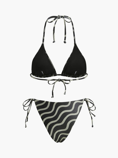 Dalga Desenli Üçgen Bikini Takımı - JUNETTI®
